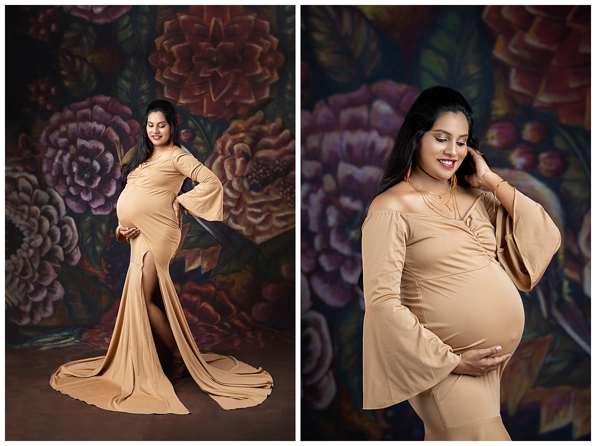 Elegant and classy Maternity photoshoot captured in our studio.